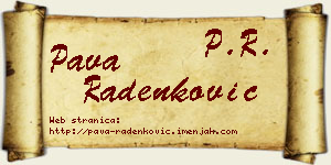 Pava Radenković vizit kartica